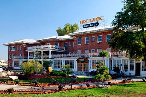 Hot Lake Springs brick hotel building